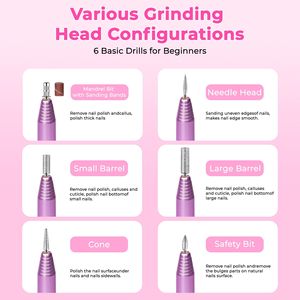 Kit Professionale Portatile per Unghie con Fresa Elettrica per Manicure e Pedicure, con Spine USB/AU/US per Unghie in Acrilico e Gel - Product Image 6