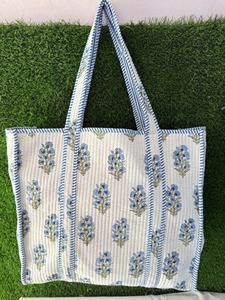 Bolso de Mano Acolchado con Estampado Artesanal Indio para Mujer, Bolso de Compras de Moda para Invierno y Verano, Bolso de Hombro con Flores Geométricas Multicolores - Product Image 4