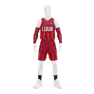 Conjunto de Uniforme de Baloncesto Profesional para Hombre, Cuello en V, Estampado Geométrico Sublimado Personalizado, Transpirable, 100% Poliéster, Pantalones Cortos con Cordón - Product Image 1