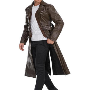 Nuevo abrigo de cuero de moda, de alta calidad, hecho con el mejor material en Pakistán, precio al por mayor, abrigo largo de cuero para hombre - Product Image 2