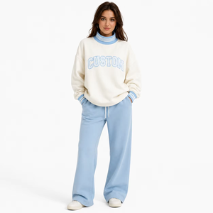 Embroidered Varsity Pullovers Manufacturer | Custom Knitted Fleece Streetwear Heavyweight Blank Oversized Loose Women's Hoodies - Product Image 3