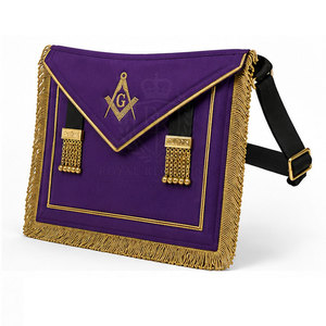 Tablier maçonnique de qualité professionnelle, broderie personnalisée, fabriqué au Pakistan, qualité export. - Product Image 2