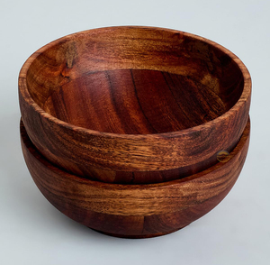 Tazón de madera de acacia para servir, Juego de 4 de 7 pulgadas para ensalada, sopa, dale a las mascotas pequeñas un hogar acogedor con nuestra madera ecológica de AYAANS - Product Image 2