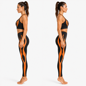 Conjunto de Yoga para Mujer con Paneles en Contraste, Leggings de Cintura Alta, Sujetador Deportivo, Ropa Deportiva para Gimnasio y Entrenamiento - Product Image 4