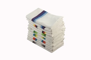 Serviettes de cuisine en coton rayées rectangulaires tissées blanches et bleues, séchage rapide, écologiques, résistantes aux enfants, lavables en machine - Product Image 3