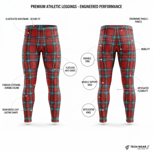 Premium Quality Custom Plaid <b>Pattern</b> Compression Leggings Quick Dry Stretch Gym Running <b>Tights</b> Athletic Fitness Workout Pants - Product Image 2
