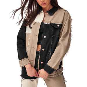 Chaqueta de Mezclilla Larga para Mujer, Estilo Vintage 2026, con Cierre de un Botón y Diseño de Parches, Casual, Nueva, Comercio Exterior Europa/EE. UU. - Product Image 1