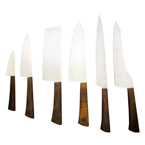 Juego de Cuchillos de Acero con Alto Contenido de Carbono de Primera Calidad, 6 Piezas, Hojas de Acero, Mangos de Madera, Pulidos, Afilados, Ambidiestros, Cuchillos de Chef - Product Image 1