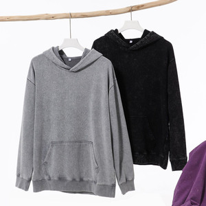 เสื้อฮู้ดดี้ผู้ชายสไตล์วินเทจ ผ้าฝ้ายฟลีซ แขนยาว สวมใส่สบาย ล้างสีแบบเอซิดวอช ลุคสบายๆ สไตล์สตรีทแวร์ - Product Image 2