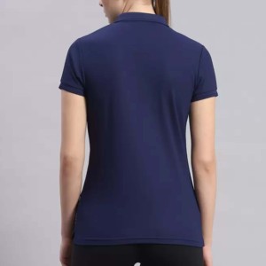 Camiseta de Mujer Azul Marino 100% Algodón Jersey de Manga Corta Transpirable Ecológica de Color Sólido para Uso Casual - Product Image 2