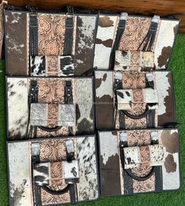 Nuevo bolso de mano con borlas de cuero de vaca a mano, nuevo bolso de mano de cuero de vaca con estilo occidental, conjunto combinado de cuero genuino - Product Image 3