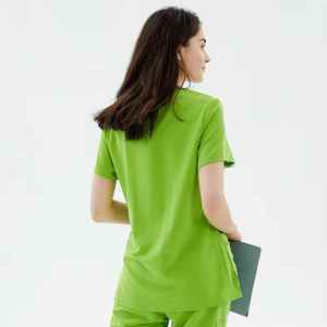Women's Warm-Up Scrub Uniform <b>Set</b> Medical Scrubs with Spandex/Polyester Fabric and Needle Detection Top and Suit Top - Product Image 4