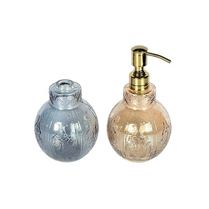 Distributeur de savon en verre de luxe avec pompe dorée, flacon rechargeable pour savon liquide et lotion - Product Image 4