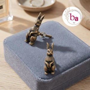 Poignées de meubles en fonte de fer industrielles en forme de lapin, durables, pour la maison, le bureau et le salon - Product Image 1