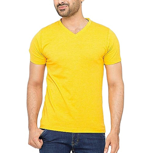 T-shirts à manches courtes en polyester/coton respirant, col en V, séchage rapide, tricotés, longueur standard, neufs - Product Image 1