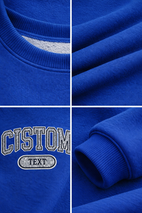 Nouveau design – Sweat-shirt bleu oversize pour femme avec logo personnalisé, col rond, coupe décontractée, en molleton - Product Image 6