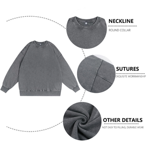 Sudaderas Vintage <span class=keywords><strong>de</strong></span> Forro Polar, 350 g/m², Algodón/Poliéster, <span class=keywords><strong>Sudadera</strong></span> Gruesa con Estampado Personalizado, <span class=keywords><strong>Sudadera</strong></span> Moderna para Hombre - Product Image 3