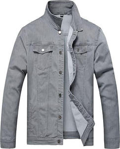 Veste en jean pour homme, imprimé intégral, 100% lavable, design basique, collection hiver, effet usé - Product Image 1