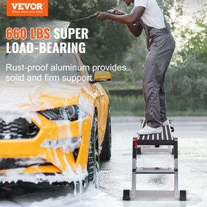 Sgabello-Scala in Alluminio per Cartongesso, Capacità di Carico 660 Libbre, Piattaforma di Lavoro Pieghevole Resistente con Piedi Antiscivolo, Banco da Lavoro - Product Image 2