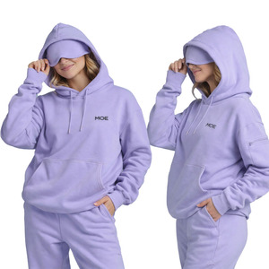 Hoodie Masque de Sommeil Unisexe Tendance en Coton Respirant de Qualité Supérieure pour Femme, avec Logo Personnalisé et Cache-Visage Intégré, OEM - Product Image 1