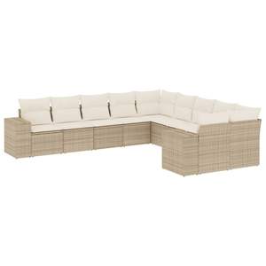 Conjunto de Sofás de Jardín de Ratán Beige, 6 Plazas, Muebles de Exterior Resistentes a la Intemperie, Diseño Contemporáneo - Product Image 4