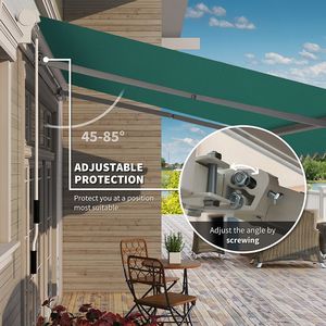 Tenda da Sole Manuale per Patio 13FT X 8FT Verde Resistente Regolabile per Giardino e Terrazza con Staffe Retrattili Incluse - Product Image 4