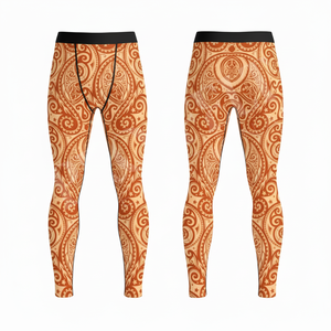 Leggings de compression pour hommes, taille haute, extensibles, imprimés sur toute la surface, design personnalisé, pour la course et le fitness, vente en gros d'été - Product Image 4