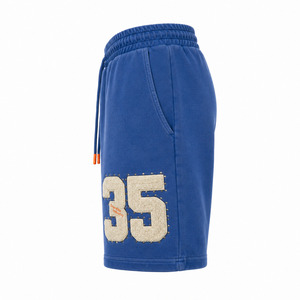 French Terry Chenille 35 <b>Patch</b> Sweat <b>Shorts</b> Cobalt Blue Y2K Streetwear <b>Men's</b> Athletic Lounge Low MOQ Custom Sport Bottoms - Product Image 4