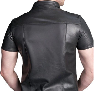Wholesale Custom <b>Half</b> Sleeve Casual Dress <b>Shirt</b> Men's Office Uniform Breathable 140g Poplin <b>Button</b> Embroidered Summer - Product Image 4