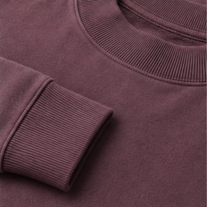 Sudadera Personalizable para Hombre, Color Ciruela Mate, Oversize, Cuello Redondo, Tejido de Canalé Ancho, Modal y Algodón Terry, MCRW-0024 - Product Image 6