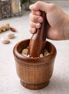 Juego de Mortero y Maja de Madera para Moler Hierbas y Especias, Duradero, Hecho a Mano, Ecológico, Apto para Lavavajillas, Herramienta Manual - Product Image 2