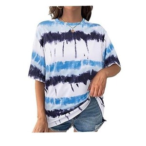 Wholesale Custom Women's Tie Dye T-Shirt Summer Short Sleeve Casual O-Neck Printed Pattern Slim Fit Quick Dry Breathable - Product Image 5