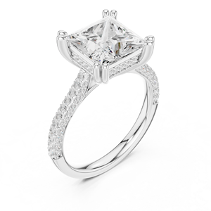 Un lujoso anillo de compromiso con diamante talla princesa, anillos de aniversario de boda, 4 CT E VS, anillo certificado por IGI. - Product Image 4