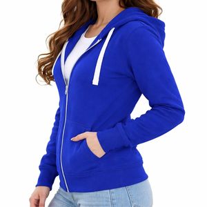 Sweat à capuche long zippé pour femme, design classique, style décontracté, chaud et confortable, mode hiver, usage quotidien, coutures durables, en polaire - Product Image 3