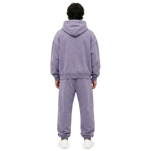 <b>Men</b> Vintage Wash Tracksuit <b>Pullover</b> Hoodie and Pants Set OEM Service Private Label Factory Direct - Product Image 3