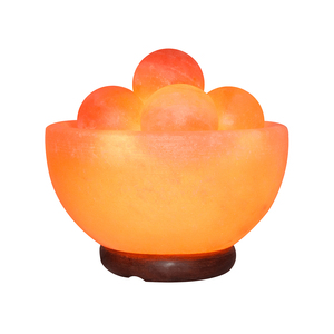 Lámpara de Sal Rosa del Himalaya de Primera Calidad con Base de Madera Tallada Moderna y Transpirable, Bolas de Masaje, Luz Nocturna Refinada y Procesada, Cuenco de Fuego - Product Image 4