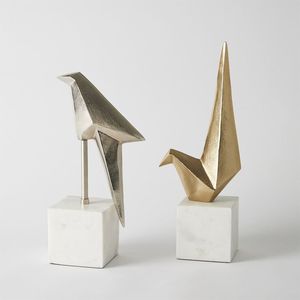 Modern Brass Crane Sculpture Handmade Artistic Tabletop Decoration Animal <b>Figure</b> Living Room Decor - Product Image 3