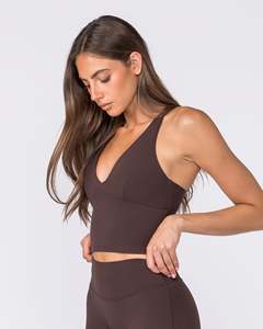 Débardeur court uni pour femme, sans couture, style streetwear, en maille côtelée extensible, sans manches, décontracté - Product Image 4