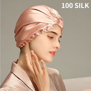 Bonnet de nuit en pure soie de mûrier, bonnet de sommeil en soie naturelle, turban anti-chute de cheveux, foulard de nuit en soie pour femme - Product Image 5