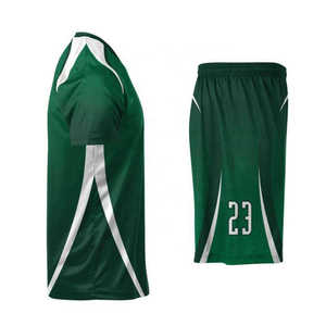 Uniforme de volley-ball sublimé vert à manches courtes, en maille respirante, pour adulte unisexe, personnalisable avec nom et numéro d'équipe - Product Image 5