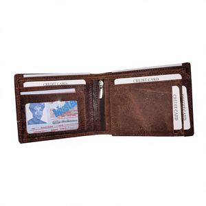 Portefeuille Homme Personnalisé en Cuir Véritable de Qualité Supérieure, Fermeture Ouverte, Broderie, pour Cartes ATM et Monnaie - Vente en Gros - Product Image 2