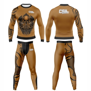 Ensemble de rashguard personnalisé imprimé numériquement pour BJJ, MMA et lutte, vente en gros directe d'usine, combinaison de compression respirante pour hommes - Product Image 1