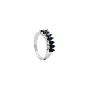 Anillo de ónix negro Iolite con corte marquesa, chapado en plata, hecho a mano, sin níquel, con engaste de latón, para uso diario. - Product Image 2