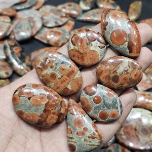 Lot de cabochons en obsidienne naturelle, vente en gros de pierres précieuses en obsidienne pour la création de bijoux - Product Image 2