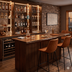 Luxury Genuine <b>Leather</b> Modern Commercial <b>Bar</b> <b>Stool</b> with Metal Frame Steady & Durable for Home <b>Bar</b> & Office Use - Product Image 1