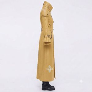 Abrigo gótico de cuero para mujer con manga regular, cuello vuelto y decoración de tela de sarga, personalizado por RIVIAN ATLANTIC - Product Image 4