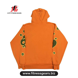 เสื้อสเวตเชิ้ตมีฮู้ดสีส้มพิมพ์ลายดาวทรงปกติสำหรับผู้ชายสวมใส่สบายๆในฤดูใบไม้ร่วงผ้าฝ้ายถัก 100% ระบายอากาศได้ดี - Product Image 2
