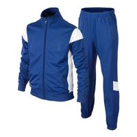 Ensemble de survêtement sportif décontracté pour homme, personnalisé, uni, veste zippée intégrale, pantalon de jogging, séchage rapide, 100% polyester, pour la salle de sport, la course à pied, le football