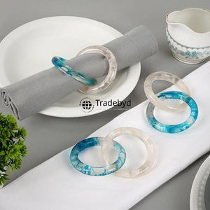 Anneau de serviette de table en résine décorative classique pour mariage, durable, écologique, élégant, décoration de table par Tradebyd - Product Image 3