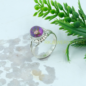 Top Quality Purple Copper Turquoise <b>Ring</b> 925 Sterling Silver <b>Ring</b> | Handmade <b>Statement</b> <b>Ring</b> | Unique Gemstone Jewelry for Women - Product Image 6